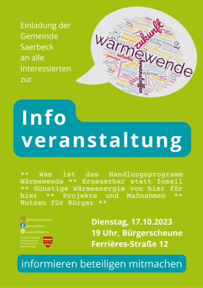 Plakat für die Infoveranstaltung Wärmewende